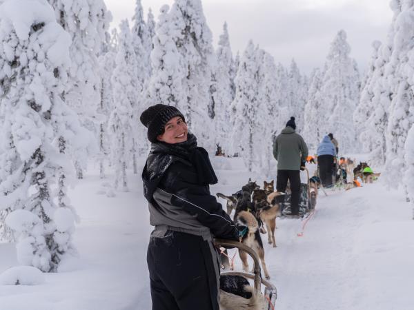 Family winter activity holiday, Finland