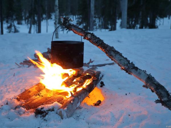 Skiing and winter camping in Finnish Lapland holiday