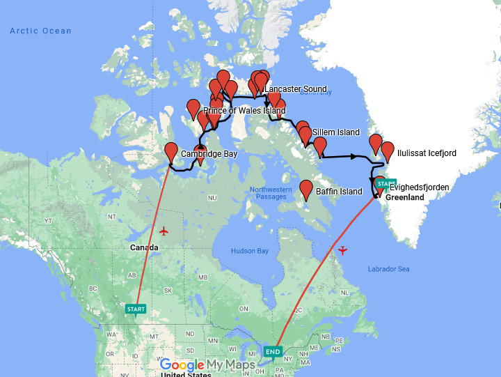 Canada to Greenland cruise, Northwest passage Responsible Travel