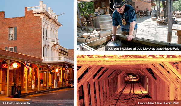 Sacramento Old Town, panning for gold, Empire mine state historic park