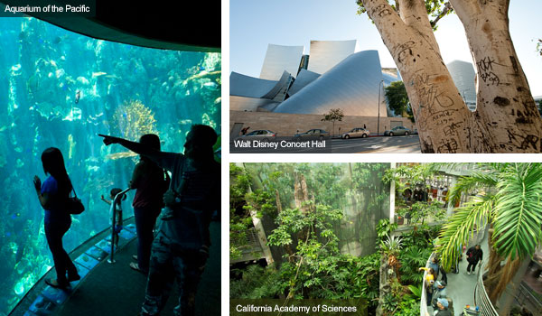 Aquarium of the Pacific, Walt Disney Concert Hall and California Academy of Sciences