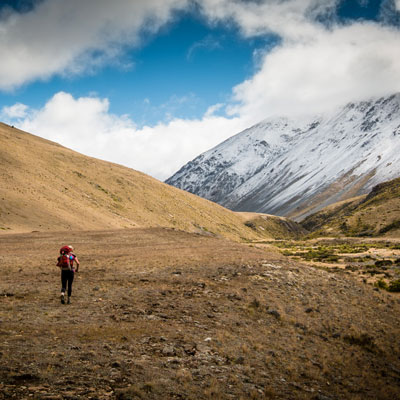 Anna hiking in the mountains