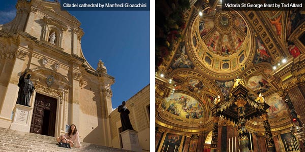 Citadel and church interior, Gozo. Photos by Manifred Gioacchini and Ted Attard