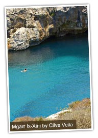 Swimmer at Mgarr Ix-Xini, Gozo. Photo by Clive Vella