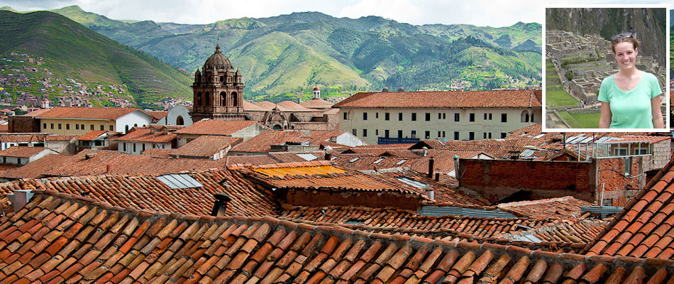 Rooftops of Cusco and (inset) Nicola Gude