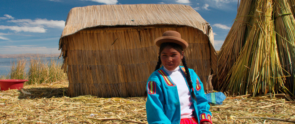 Saying hello on the Uros Islands