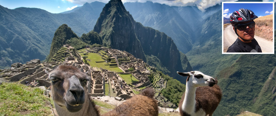 Machu Picchu Llamas and Cesar Velasco