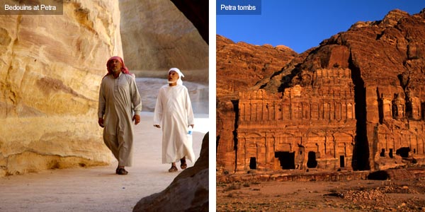 Bedouins and tombs at Petra, Jordan. Photos by Huw J Williams and Visit Jordan