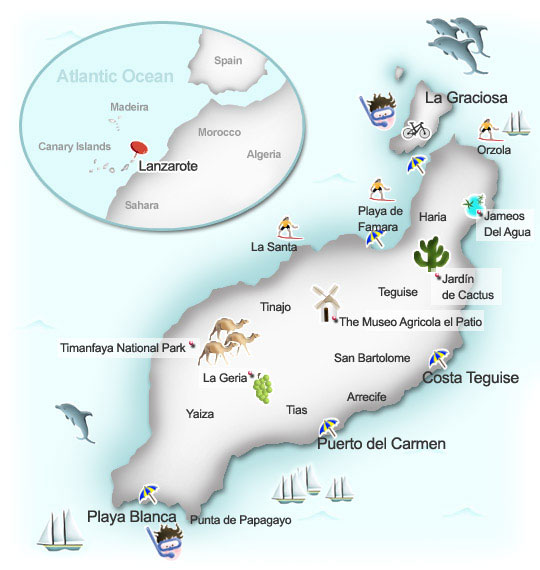 Lanzarote Beaches Map