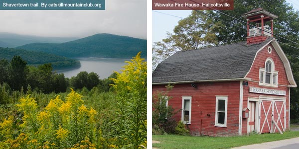 Shavertown trail and Wawaka Fire house, New York State. Photos by catskillmountainclub.org and Catherine Mack