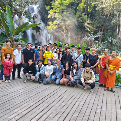 Everyone posing for a group photo