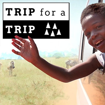 Child on a Trip for a Trip outing, with logo