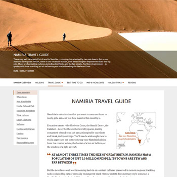 An example of a Responsible Travel Namibia travel guide