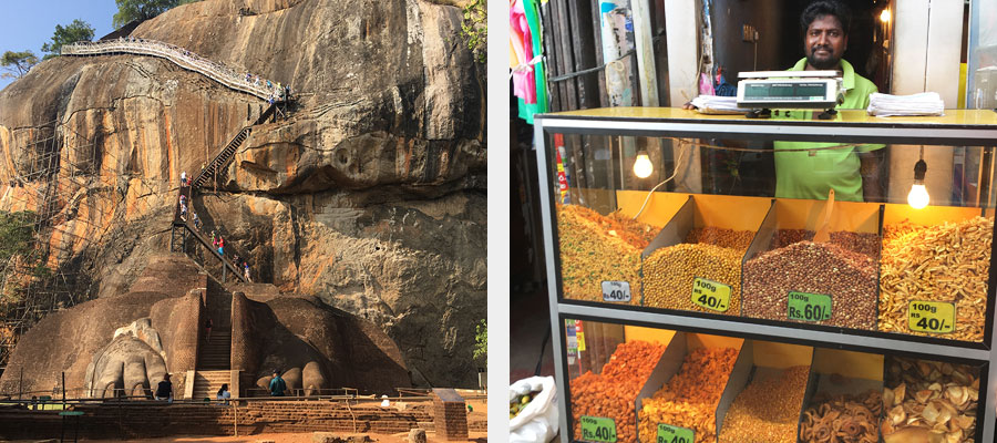 Sigiriya and shop vendor