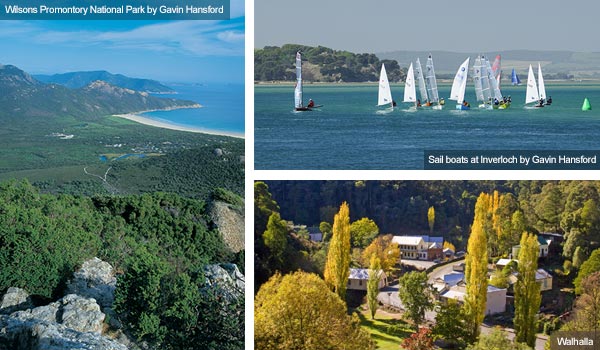 Mount Bishop, Inverloch and Walharra, Victoria. Photos by Victoria Tourist Board