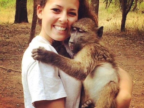 Family volunteering with monkeys in South Africa