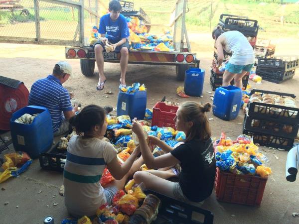 Family volunteering with monkeys in South Africa