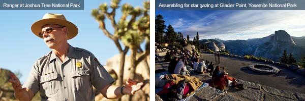 Local guide and star gazers at Joshua Tree National Park and Yosemite National Park